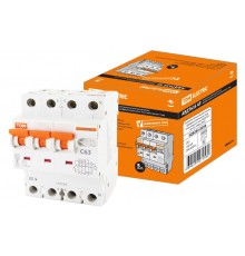 Выключатель автоматический дифференциального тока АВДТ 63S 3п+N 63А C 100мА тип AC  SQ0202-0050  TDM