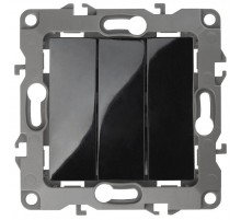 Выключатель тройной 12-1107-06 10АХ-250В,  чёрный  Б0014674  ЭРА