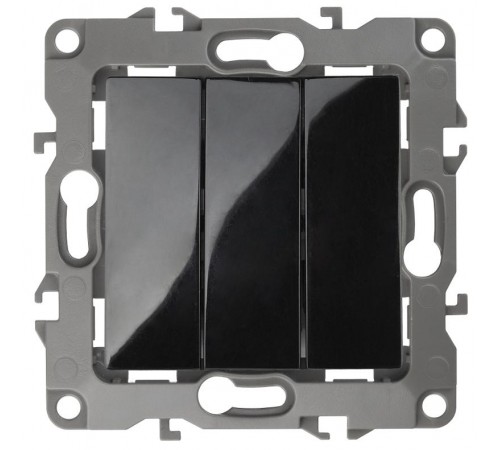 Выключатель тройной 12-1107-06 10АХ-250В,  чёрный  Б0014674  ЭРА