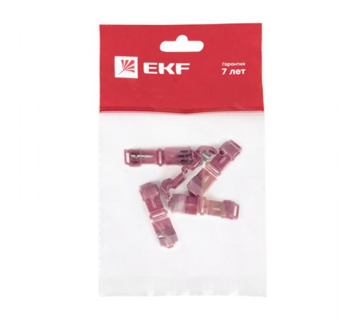 Ответвитель прокалывающий  ОВ-T 1  0.25-1.0 мм2 красный (5шт) EKF PROxima   plc-ovt-0.25-1.0r  EKF