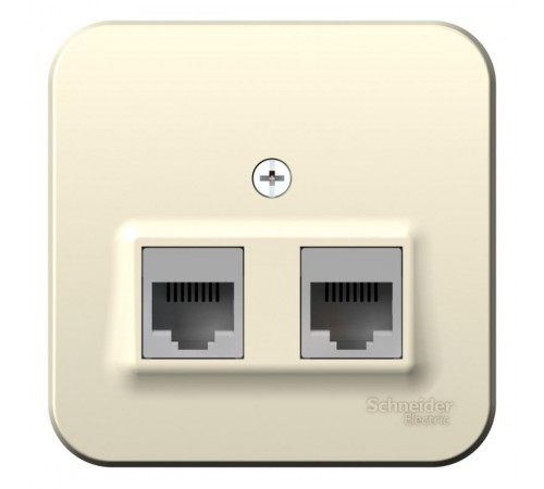 Blanca Молочный О/У с изолирующей пластиной Розетка 2-ая компьютерная RJ45, кат.5E  BLNIA045452  SE
