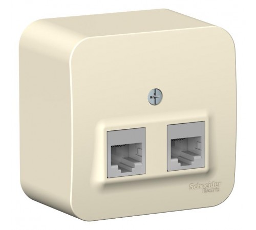 Blanca Молочный О/У с изолирующей пластиной Розетка 2-ая компьютерная RJ45, кат.5E  BLNIA045452  SE