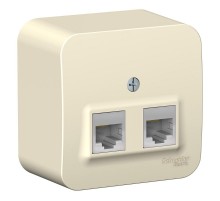 Blanca Молочный О/У с изолирующей пластиной Розетка 2-ая компьютерная RJ45, кат.5E  BLNIA045452  SE