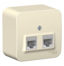 Blanca Молочный О/У с изолирующей пластиной Розетка 2-ая компьютерная RJ45, кат.5E  BLNIA045452  SE
