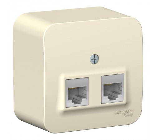 Blanca Молочный О/У с изолирующей пластиной Розетка 2-ая компьютерная RJ45, кат.5E  BLNIA045452  SE