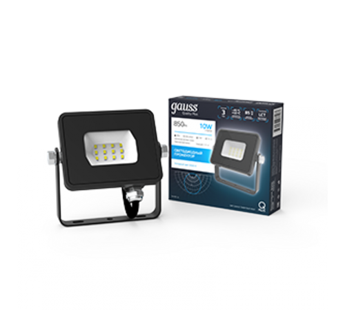 Прожектор светодиодный Qplus 10W 850lm 6500K 200-240V IP65 графитовый LED 1/20  690511310  Gauss