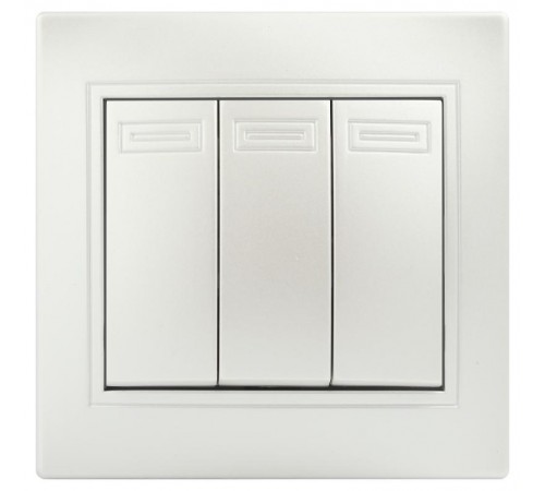 Выключатель Intro Plano 1-106-06 тройной, 10А-250В, IP20, СУ, перламутр  Б0053797  Intro