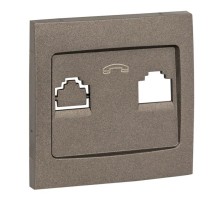 Валенсия лицевая панель розетки Phone 1-местная графит EKF PROxima   EST01-L-034-60   EKF