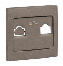 Валенсия лицевая панель розетки Phone 1-местная графит EKF PROxima   EST01-L-034-60   EKF