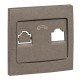 Валенсия лицевая панель розетки Phone 1-местная графит EKF PROxima   EST01-L-034-60   EKF