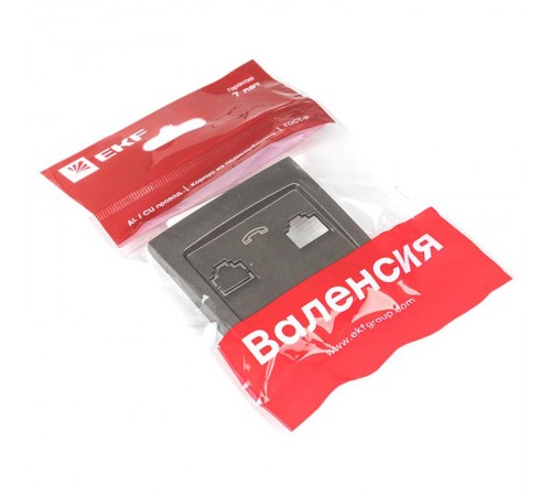 Валенсия лицевая панель розетки Phone 1-местная графит EKF PROxima   EST01-L-034-60   EKF