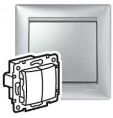 Valena Алюминий DIY Выключатель 2-клавишный 10А 250В схема 5 безвинтовые зажимы  694337  Legrand