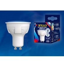 Лампа светодиодная LED-JCDR 6W/NW/GU10/FR/DIM PLP01WH LED, димм.. "JCDR", мат, серия Яркая, пр-во Россия, 4000К .  UL-00003988  Uniel