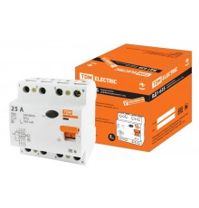 Выключатель дифференциальный (УЗО) ВД1-63S 4п 25А 100мА тип AC  SQ0203-0064  TDM