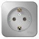 Blanca Алюминий О/У с изолирующей пластиной Розетка с заземлением без шторок, (тонкая) 16А, 250В  BLNRA110113  SE
