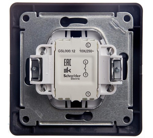 Glossa Баклажановый Выключатель 1-клавишный сх.1, 10AX (в сборе)  GSL001112  SE