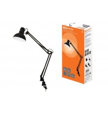 Светильник настольный струбцина 40Вт КЛЛ Е27 черный глянец  SQ0337-0029  TDM