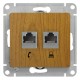 Glossa Дерево Дуб Розетка 2-я RJ11+RJ45, кат.5E  GSL000585  SE