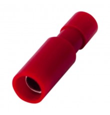 Разъем штекерный полностью изолированный гнездо 4 мм 0.5-1.5 мм (РШПи-м 1.5-4/РШИм 1,25-5-4) красный  08-0261  REXANT