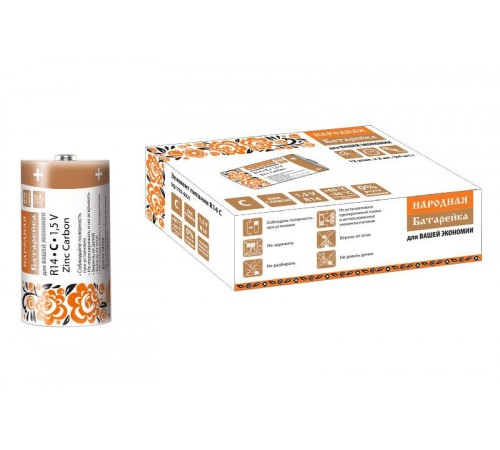 Элемент питания R14 C Zinc Carbon 1,5V SH-2 Народный  SQ1702-0021  TDM