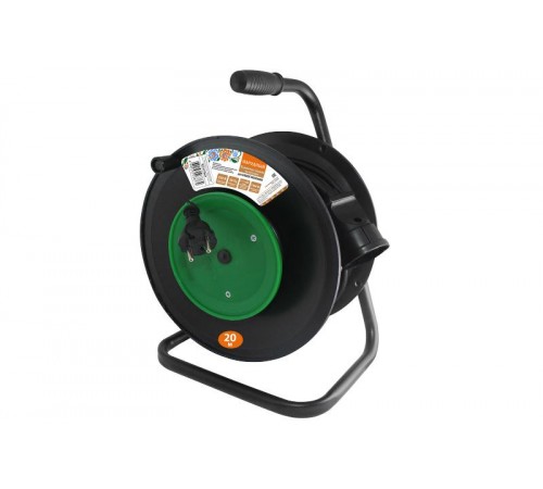 Удлинитель на катушке силовой народный с 1 выносной роз. ПВС 1300 Вт б/з, 20м  SQ1307-0401  TDM