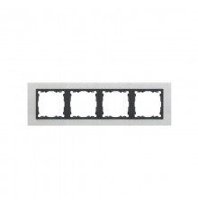 Simon 82 Рамка декоративная, 4 поста, S82 Nature, Металл, матовая сталь-графит  82847-31  Simon