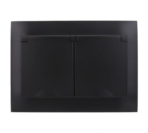 SKANDY Розетка 2-местная с кр. 16А в сб IP44 SK-R12Bl черный  SK-R26-16-44-K02-F  IEK