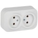 GLORY Розетка 2-местная без з/к/ш о/у 10А РС22-2-ХБм белый матовый  ERH20-K01M-10  IEK