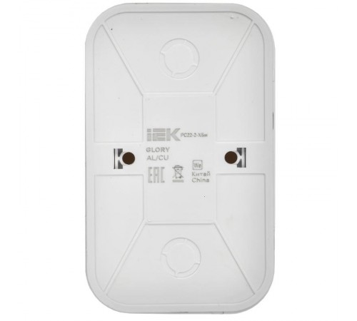 GLORY Розетка 2-местная без з/к/ш о/у 10А РС22-2-ХБм белый матовый  ERH20-K01M-10  IEK