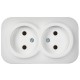 GLORY Розетка 2-местная без з/к/ш о/у 10А РС22-2-ХБм белый матовый  ERH20-K01M-10  IEK