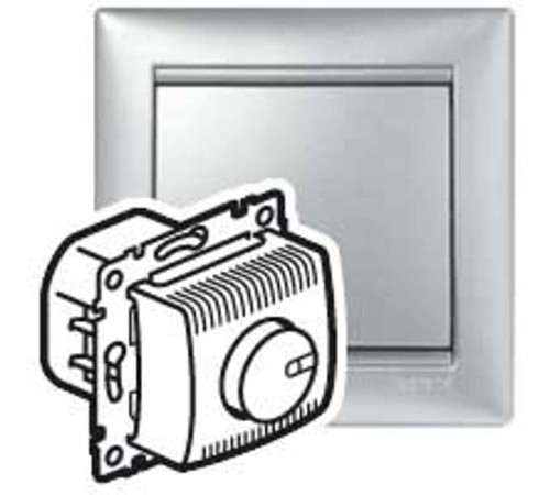 Valena Алюминий Светорегулятор поворотный 100-1000W для л/н, галог. ламп с обмоточным т-ром  770260  Legrand