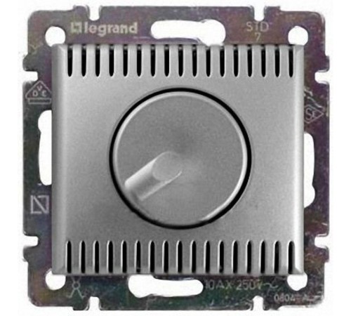 Valena Алюминий Светорегулятор поворотный 100-1000W для л/н, галог. ламп с обмоточным т-ром  770260  Legrand