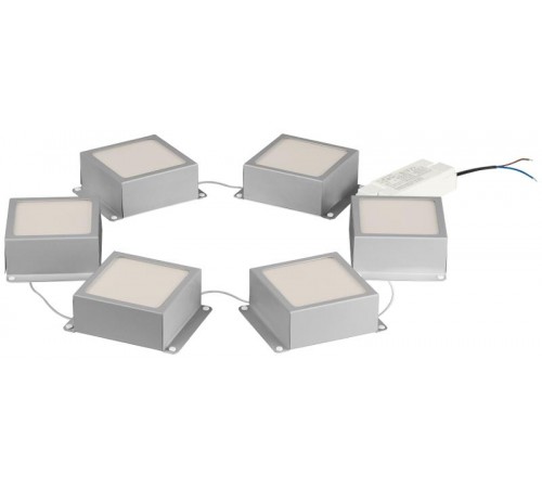 Светильник светодиодный  SPO-646-3-5K-S6 36Вт 5000К 3420Лм 89х89мм грильято 100х100 домино металлик 6 кубиков драйвер  Б0063043  ЭРА