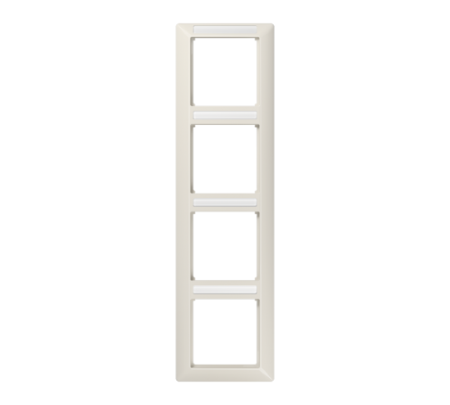 Рамка 4-кратная вертикальная с полем для надписи слоновая кость  AS584BFINA  Jung