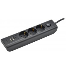 MODERN Удлинитель У03В с/з 2м 3х1мм2 16А/250В USBх3 чер.  WYP12-16-03-02-ZKU-K02  IEK