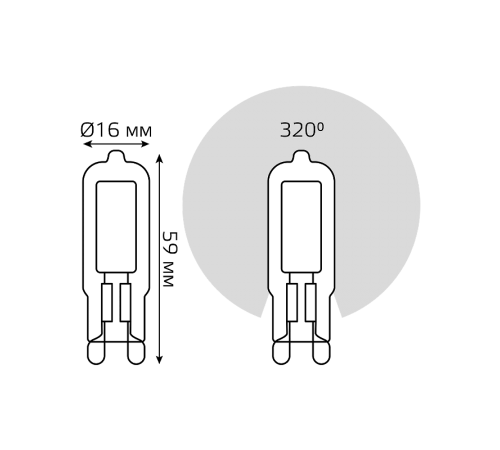 Лампа светодиодная LED 3,5Вт G9 AC220-240В 4100К Glass  107809203  Gauss