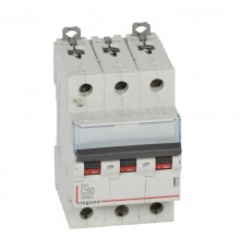 Выключатель автоматический трехполюсный DX3 6000 50А C 10кА  407864  Legrand