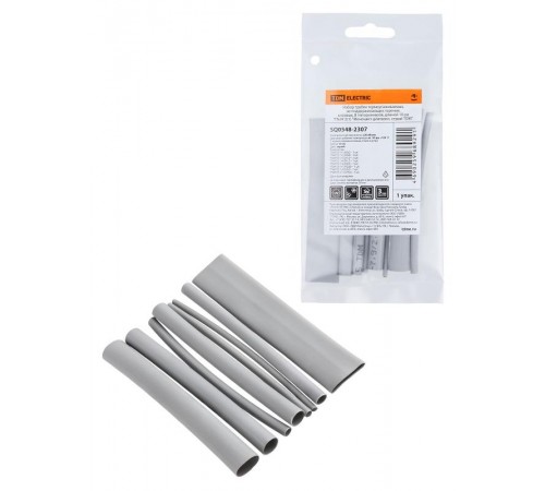 Набор трубок термоусаживаемых, клеевых "Моноцвет-диапазон, серый "  SQ0548-2307  TDM