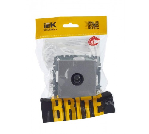 BRITE Розетка TV оконечная РТВ11-0-БрА алюминий   BR-A10-O-K47  IEK