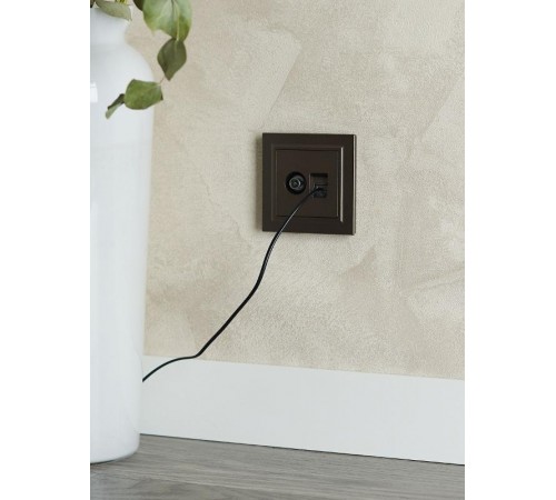 BRITE Розетка двойная TV+RJ45 кат.5E РТВ/РК12-БрТБ темная бронза  BR-AK20-1-K45  IEK