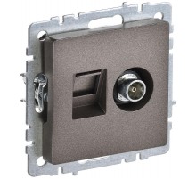 BRITE Розетка двойная TV+RJ45 кат.5E РТВ/РК12-БрТБ темная бронза  BR-AK20-1-K45  IEK