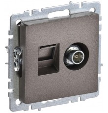 BRITE Розетка двойная TV+RJ45 кат.5E РТВ/РК12-БрТБ темная бронза  BR-AK20-1-K45  IEK