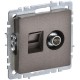 BRITE Розетка двойная TV+RJ45 кат.5E РТВ/РК12-БрТБ темная бронза  BR-AK20-1-K45  IEK