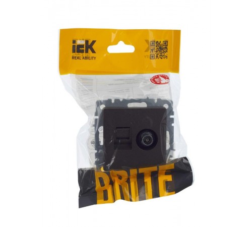 BRITE Розетка двойная TV+RJ45 кат.5E РТВ/РК12-БрТБ темная бронза  BR-AK20-1-K45  IEK