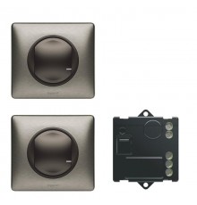 Пакет для управления освещением с 2-х мест Celiane (микромодуль реле 300Вт 240В+2 Умн. беспроводн. 1-кл. выкл.) графит Netatmo  067627  Legrand