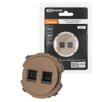 Розетка телефонная RJ11 + компьютерная RJ45 бронза, "Байкал"   SQ1819-0417  TDM