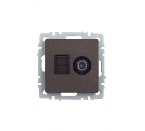 BRITE Розетка двойная TV+RJ45 кат.5E РТВ/РК12-БрТБ темная бронза  BR-AK20-1-K45  IEK