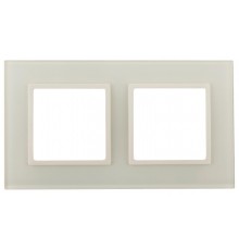 14-5102-02 Рамка на 2 поста, стекло, Эра Elegance, сл.кость+сл.к  Б0034489  ЭРА