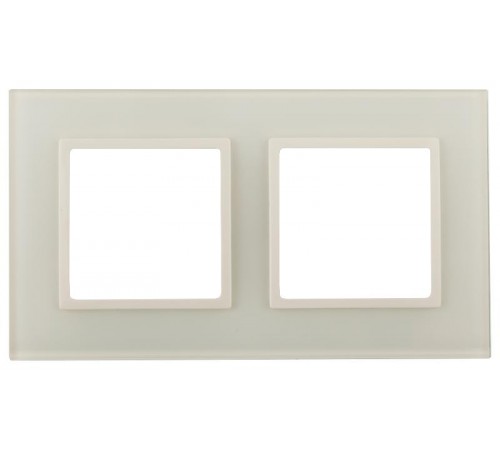 14-5102-02 Рамка на 2 поста, стекло, Эра Elegance, сл.кость+сл.к  Б0034489  ЭРА
