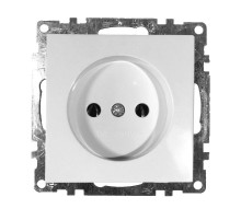 Розетка электрическая 1-местная (механизм) б/з, серия Катрин, GLS10-7109-01, белый  39303  STEKKER